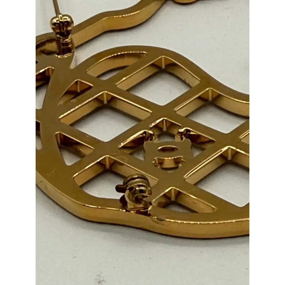 CHANEL 17A Mademoiselle Silhouette Large Strass Brooch in Light Gold Hardware